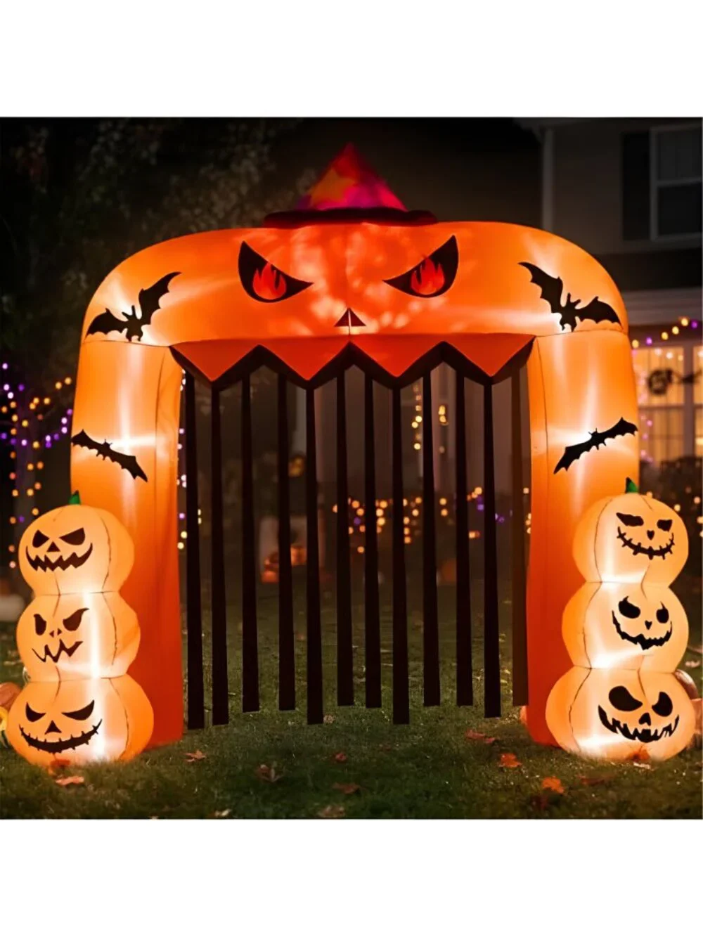 8FT Halloween Inflatable Blow up Scary Pumpkin Archway Decoration
